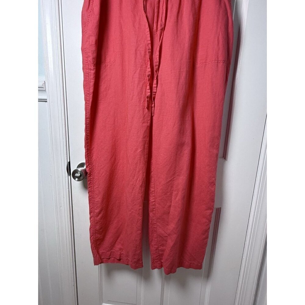 Liz Claiborne Linen Cotton Blend Pants Orange/Coral Womens Size XL